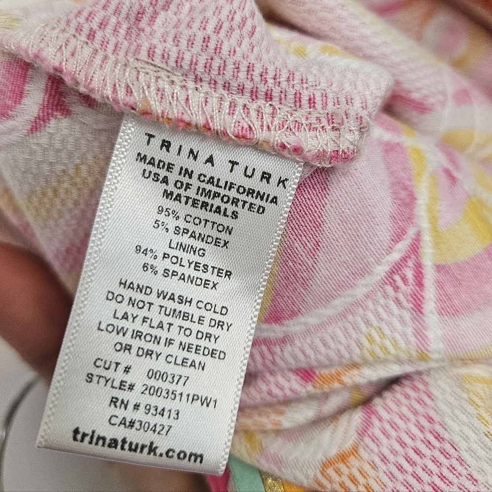 Trina Turk Corbin 2 Limited 25th Anniversay Jaquard Vibrant Printed Shorts S 6 - Picture 6 of 7